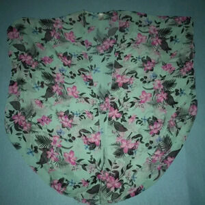 MINIMI kimono floral print short sleeve side splits swim cover boho NEW size M